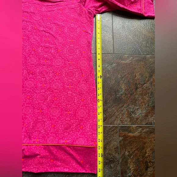 Lands’ End Cerise pink celestial geo tunic swim cover up dress. Size small - Picture 12 of 16